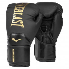Боксерські рукавички Everlast ELITE 2 BOXING GLOVES Чорно-золоті 14oz (Оригінал) P00003272