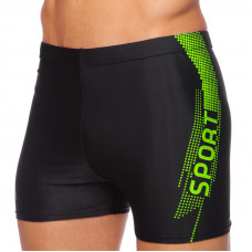 Плавки боксеры мужские для плавания Sport размер-L-4XL черн-зеленый 2019-4-1   L