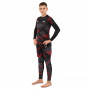 Костюм компрессионный детский рашгард лонгслив штаны и шорты VNM черный-красный 9529B-9629B-V5020   XXS