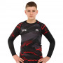 Костюм компрессионный детский рашгард лонгслив штаны и шорты VNM черный-красный 9529B-9629B-V5020   XXS