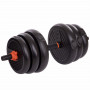 Набір трансформер гантелі гиря штанга упори 6в1 FED 35кг чорний SC-80016-35