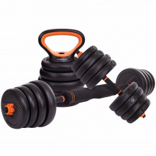Набір трансформер гантелі гиря штанга упори 6в1 FED 35кг чорний SC-80016-35