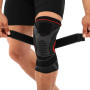 Наколенник бандаж эластичный с фиксирующим ремнем и силиконовым кольцом и спиральными ребрами жесткости SIBOTE 1шт ST-7214