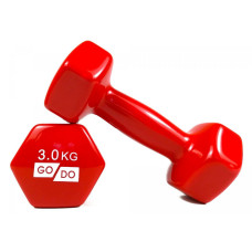 Гантель для фитнеса с виниловым покрытием 2шт GoDo GD-3.0R
