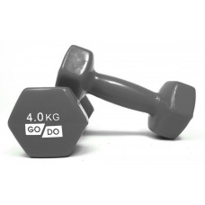 Гантелі для фітнесу з вініловим покриттям 2шт GoDo GD-4.0GREY