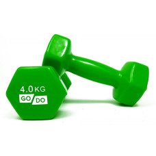Гантель для фитнеса с виниловым покрытием 2шт GoDo GD-4.0GR