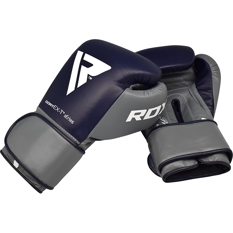 Боксерські рукавички RDX Leather Pro C4 Blue 14 ун.
