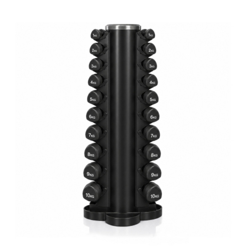 Гантельний ряд 1-10 кг Generation Fitness FF51D6C-1-10kg (уретан) зі стійкою "боченя" DR-18