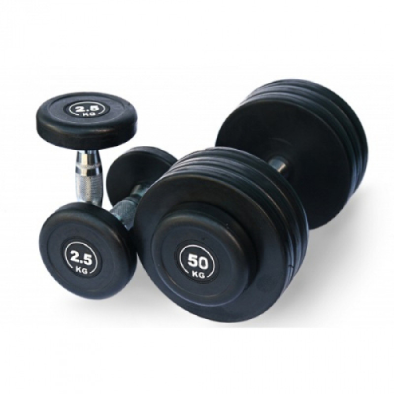Обгумований гантельний ряд від 2.5 до 50 кг (20 пар) Generation Fitness FDS-09 2,5/50kg