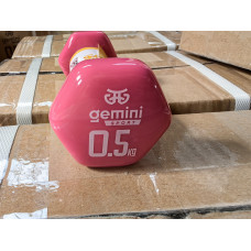 Гантель для фітнесу з вініловим покриттям 2шт по 0.5кг Gemini Sport GSD-0.5PINK