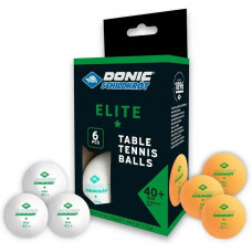 М’ячики для настільного тенісу Donic Ball Elite 1* Poly 40+ білий+помаранчевий 608511