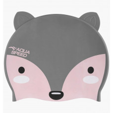 Шапочка для плавания Aqua Speed ZOO FOX, детская, серая 115-26 (Оригинал)