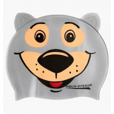 Шапочка для плавания Aqua Speed BEAR, детская, серая OSFM 115-BEAR (Оригинал)