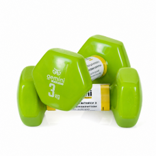 Гантели для фитнеса Gemini Sport с виниловым покрытием 2×3 кг GSD-3.0GR