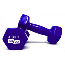 Гантель для фитнеса с виниловым покрытием 2шт GoDo GD-4.0BL