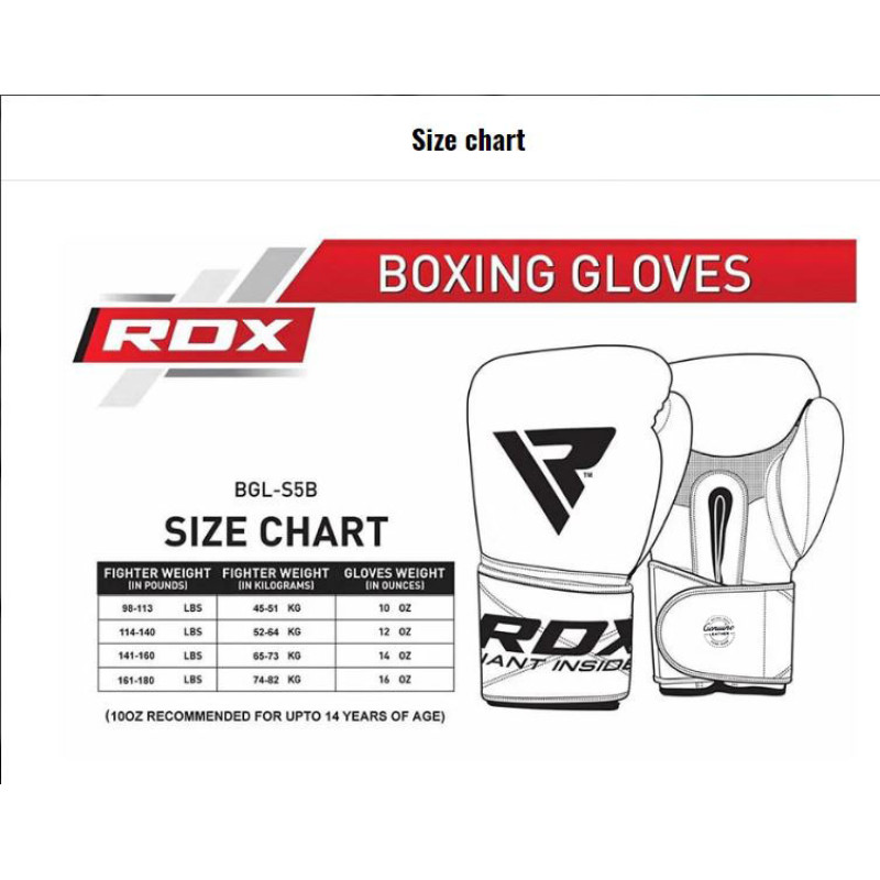 Боксерські рукавички RDX Pro Gel S5 14 ун.