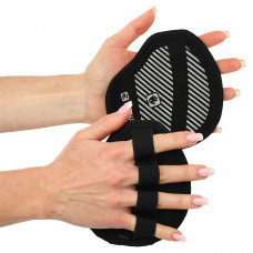 Накладки атлетичні протиковзкі Грипад GRIPAD WorkOut ROUND ЗАХИСТ РУК EZOUS чорний D-02