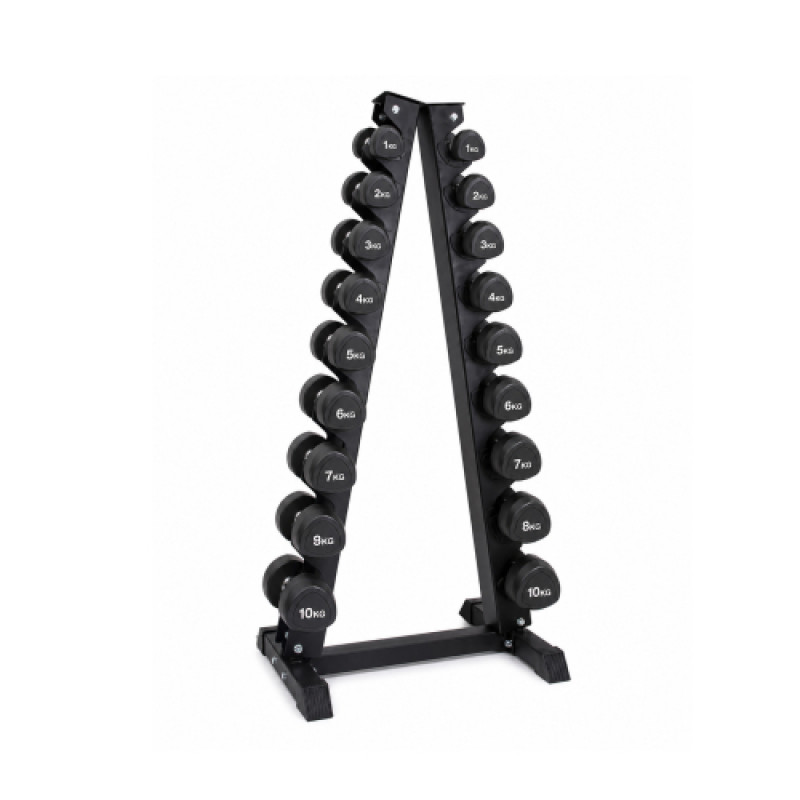 Гантельний ряд 1-10 кг Generation Fitness FF51D6C-1-10kg (уретан) зі стійкою "ялинка" DR-17