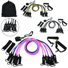 Еспандер трубчастий набори 5 джгутів навантаження 9-27кг Power Band G-4674