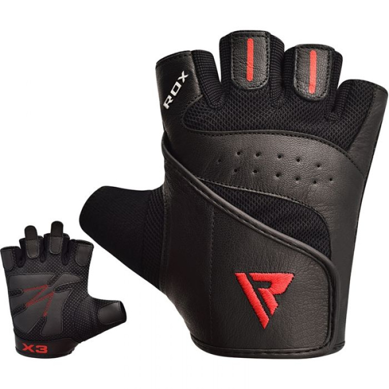 Рукавички для фітнесу RDX S2 Leather Black S