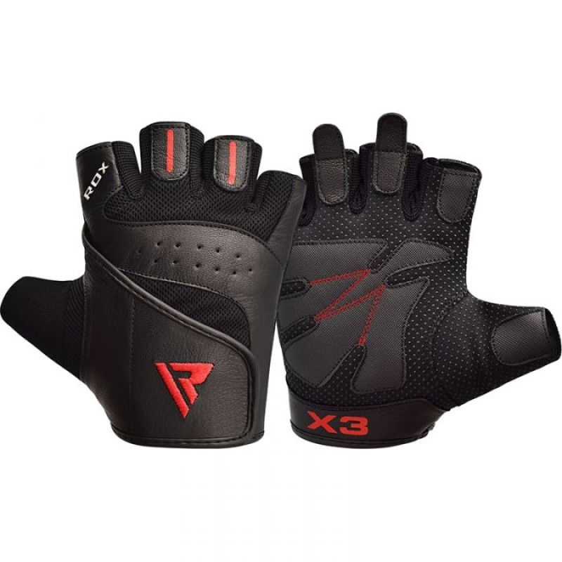 Рукавички для фітнесу RDX S2 Leather Black S