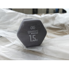 Гантель для фітнесу з вініловим покриттям 2шт по 1.5кг Gemini Sport GSD-1.5GRAY