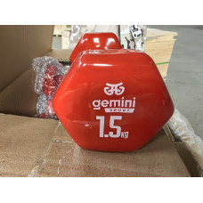 Гантель для фітнесу з вініловим покриттям 2шт по 1.5кг Gemini Sport GSD-1.5RED