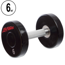 Гантель цільна професійна LIFE FITNESS GA-80081-6 1шт 6кг