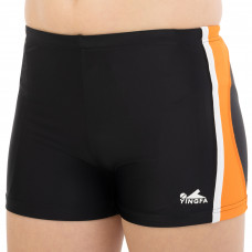 Плавки боксери для хлопчиків для плавання YINGFA вік 4-16 років чорний-оранжевий 24S653-1    14