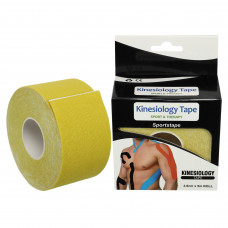 Кінезіо тейп для обличчя та тіла (Kinesiology tape) розмір 5смх5м кольору в асортименті BC-1091-3_8 Жовтий