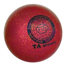 М'яч для художньої гімнастики FIG 19 см Червоний з блискітками FG-9-19-R