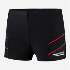 Плавки боксеры для мальчиков для плавания Aqua Speed ANDY 5593 Черный-Красный Дет 349-16 (Оригинал)