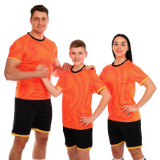 Форма футбольна комплект LIDONG Оранжево-чорний 4XS-2XL D-8866-4   XXS
