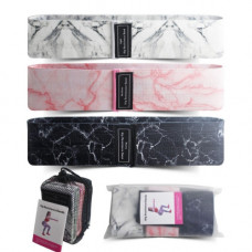 Набір тканинних еспандерів Generation Fitness Hip Resistance Band 3 шт (мармуровий)