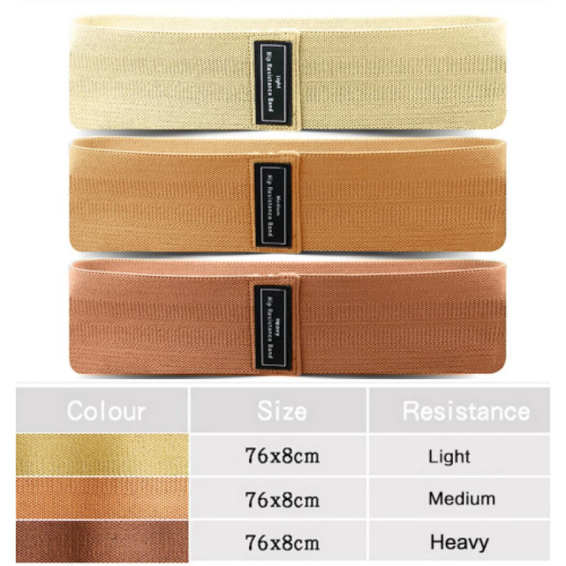 Набір тканинних еспандерів Generation Fitness Hip resistance band 3 шт (коричневий)