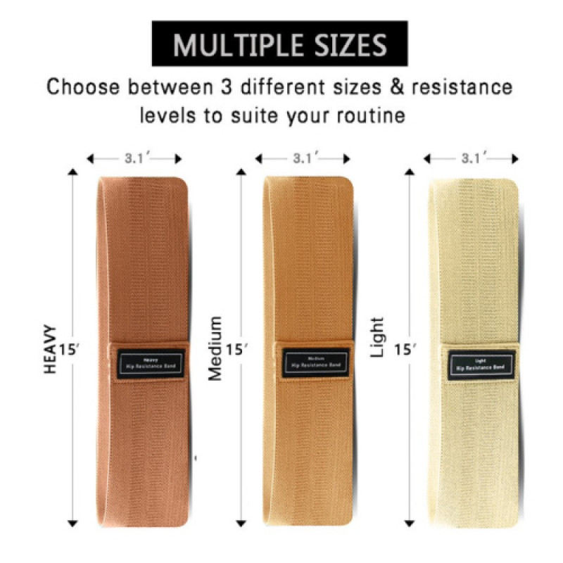 Набір тканинних еспандерів Generation Fitness Hip resistance band 3 шт (коричневий)