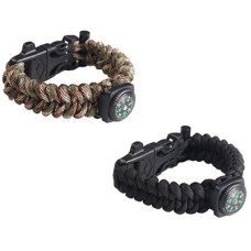 Браслет виживання з компасом, кресало, ніж, свисток 280x2.2см XJ-021 Зелений