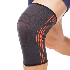 Наколінник бандаж еластичний 1шт. сіро-жовтогарячий ST-1010OR   XL