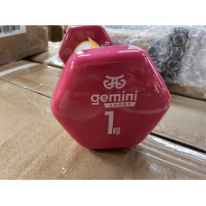 Гантель для фітнесу з вініловим покриттям 2шт по 1.0кг Gemini Sport GSD-1.0PINK