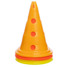 Конус-фішка для тренувань з отворами для штанги та тримачем зверху 30см Синій