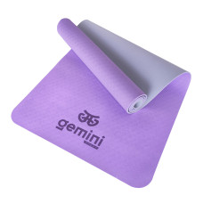 Килимок для фітнесу та йоги TPE+TC 6мм Gemini Pro GE-6PURV
