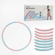 Обруч массажный Хула Хуп Hula Hoop JS-6020 розовый - голубой 8 секций