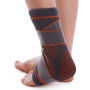 Бандаж на гомілковостоп еластичний з фіксуючим ременем (фіксатор кісточки) SIBOTE розмір S-XL 1шт чорний-помаранчевий   S/M