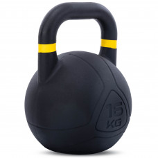 Гиря змагальна LiveUp LP8044-16 чавунна 16 кг чорна
