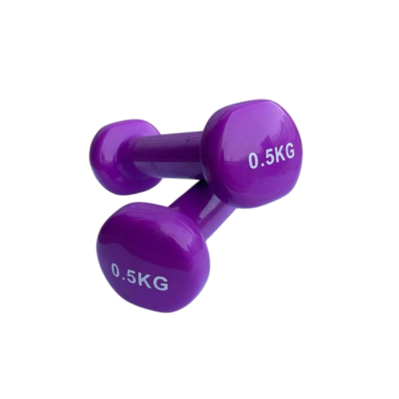 Гантель для фітнесу з вініловим покриттям Generation Fintess FF51D3B-0.5kg (фіолетова)