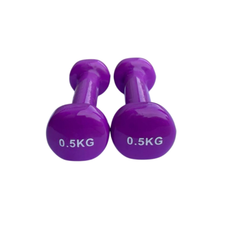 Гантель для фітнесу з вініловим покриттям Generation Fintess FF51D3B-0.5kg (фіолетова)
