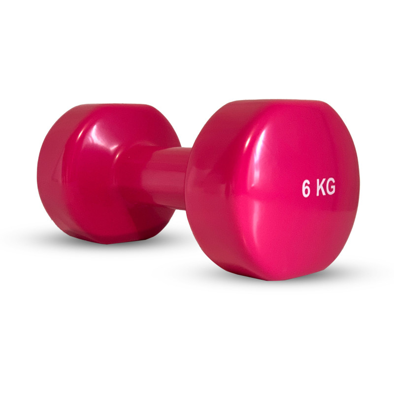 Гантель виниловая Stein 6 кг/ шт / розовая