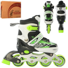 Ролики Profi Roller A 4140-M-GR размер 35-38 Белый-зеленый-черный