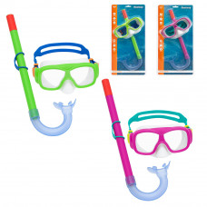 Набор маска + трубка для плавания BESTWAY 7+ 24035 Зелёно-синий