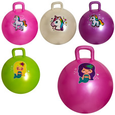 М'яч для фітнесу дитячий з рогами (фітбол) гладкий 45см GB-0485-1 Зелений